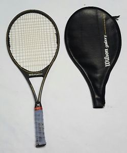 RARE WILSON GALAXY ULTRA BRAIDED GRAPHITE TENNIS RACKET w/COVER 4-1/2" VINTAGE