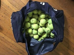 100 Used Tennis Balls in Adidas bag Penn Wilson Dunlop FREE SHIPPING