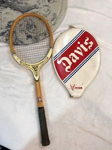 Vintage Tad Davis Professional Wood Tennis Racket With Cover