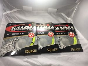 3 Gamma Tour Elite 18 Gauge (10.0 ) Squash String Live Wire Technology Lot Of 3