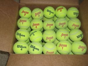 53 Used Tennis Balls, SUITABLE FOR PRACTICE.  FREE SHIPPING.