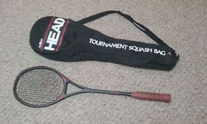 Vintage HASHIM KHAN Spalding Graphite Composite Squash Racquet-WPSA w Squash Bag