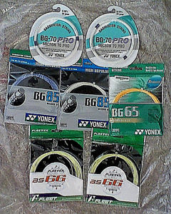 7 New Badminton 10m String Packs Yonex BG 70 Pro 85 65 Fleet BS 66