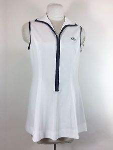 Vintage Lacoste Haymaker White Dress Tennis Blue Zipper Alligator Logo Preppy