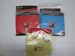 **NEW**  LOT OF 5 SETS KIRSCHBAUM POLY TENNIS STRINGS. TOUCH, PRO LINE 2, SHARK