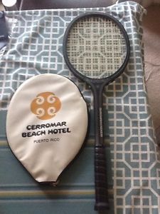 Garcia Boron Composite Black Tennis Raquet With Vintage Cover