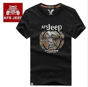 2017 AFS JEEP men's Tops Outdoor sports Tees clothing O-Neck Cotton T-shirt