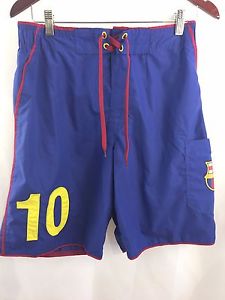 FCB #10 Board Shorts Sz 34 Long Surf Swim Soccer Blue Purple