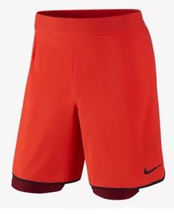 NIKE  GLADIATOR 2-IN-1Tennis Shorts 746655 696 Lite Crimson Mens Size S