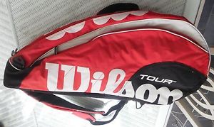 WILSON TOUR TENNIS BAG COMPLETE 4 ZIP COMPARTMENTS 29" LIGHTLY USED