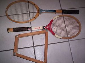 Vintage Spalding Youngstar Wooden Tennis Racket + Wilson Tie Breaker + Press Her