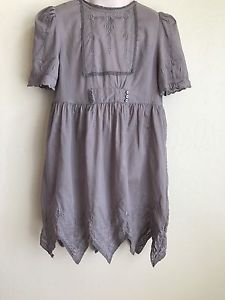 Stella Mccartney By Gap Girls Gray Taupe Lace Dress Size Small
