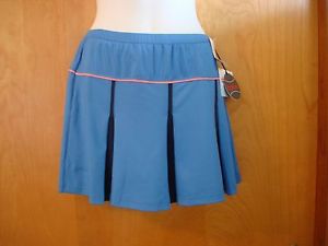 Bolle Extra Dry Women's Tennis Skirt Blue with Peach Trim Small & Large NWT NEW