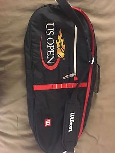 Wilson US Open Tennis 3 Racquet Bag Case Carrier Strap Official Navy Mint