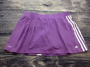 Women's ADIDAS Response Climalite Tennis Short Skirt Purple White Stripes LARGE