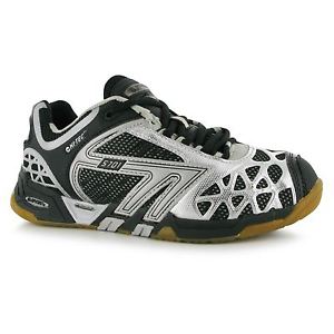 Hi-Tec S701 4SYS Indoor Court Shoes Womens Black/Silver Sports Trainers Sneakers