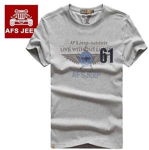 2017 AFS JEEP men's Tops Outdoor sports Tees clothing O-Neck Cotton T-shirt