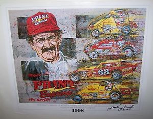 RARE VINTAGE JACK HEWITT 1998 ELDORA SPEEDWAY 4 CROWN AUTOGRAPH POSTER!