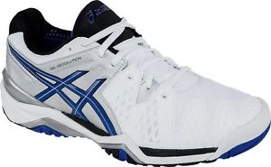 Asics Men's Gel-Resolution 6 Tennis Shoe white/blue/silver e500y size 11.5 $140