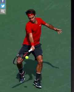 Nike Roger Federer 2011 US Open V Neck Shirt Red XXL