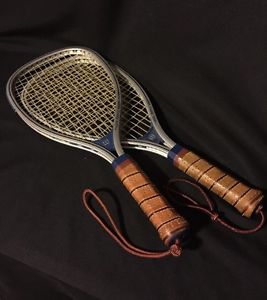 2x Wilson Tempest Racquetball Rackets 3-15/16- Silver w/ Leather Handle