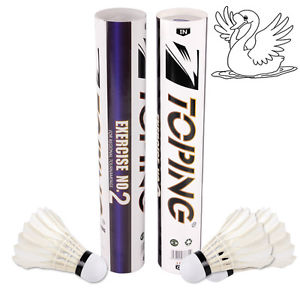 1 Dozen 12 x PROFESSIONAL ELITE TOURNAMENT GOOSE FEATHER SHUTTLECOCK - Speed 77