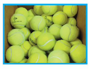 50 USED Tennis Balls # Dog Toys #  Table & Chair feet # Baseball # Walker