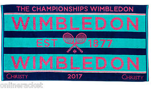 Christy Wimbledon Womens  Championship Towel 2017- pink/midnightblue - 27" x 52"