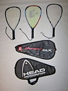 3 RACQUETBALL RACQUETS HEAD Ti.175XL WILSON HYPER DLX 190 E-FORCE VENOM 22