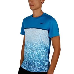NWT NIKE MEN'S DRIFIT CHALLENGER CREW TENNIS TEE BLUE SIZE L