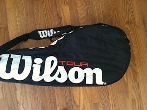 Wilson Tour tennis racquet carrier shoulder strap bag carrying travel black used