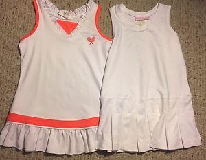 a lot of 2 Little Miss Tennis White Tennis Dress Girls Size 3/4