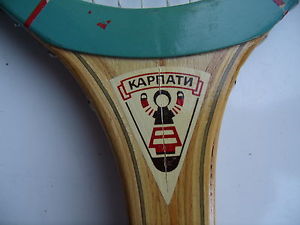 Vintage Wooden USSR UKRAINE  Tennis Racquet Racket Carpathians ORIGINAL STRINGS