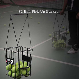 Ball Tennis Basket Hopper Pick Up Portable Stand Training Steel Storage Sport