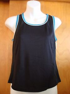 Tail Tech Tennis Shirt Tank Top Women's Black with Blue NWT NEW Size Small