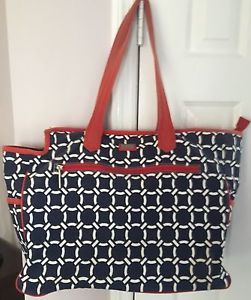 Ame & Lulu Tennis Court Bag Navy Red Cru