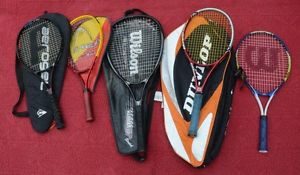 Lot of 5 Tennis Racquets_Wilson Sledge Hammer_Prince Precission Focus_Head.