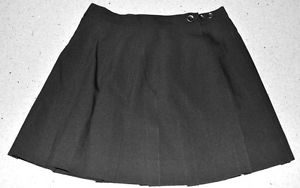 Tennis Skirt (Cycle)  Pleated Adj Wrap, Polyester (Black)  Med W 28-30"