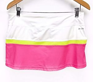 Women's Ladies NIKE Dri-Fit Tennis Gym Golf Fitness Pink Skort Skirt Shorts L