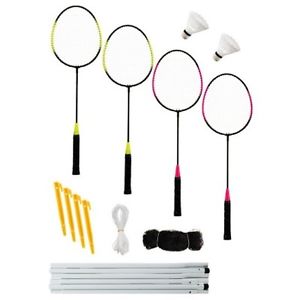 4 JOUEURS RAQUETTE DE BADMINTON ENSEMBLE AVEC FILET VOLANTS & ÉTUI TRANSPORT
