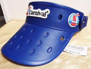 Carnival Cruise CROC Type Visor Vizers Cap Hat Adjustable VIFP Members Soft BLUE