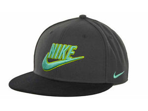 NEW NIKE CHARCOAL AND NEON GREEN ADJUSTABLE SNAPBACK FLAT BILL HAT CAP $26