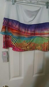 LUCKY IN LOVE Women's Tennis Skirt/Skort US Size L  White/Multi
