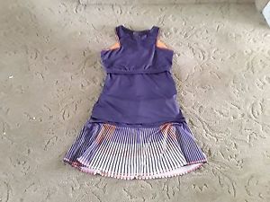 Womens Lucky in Love tennis outfit, skort M, top L