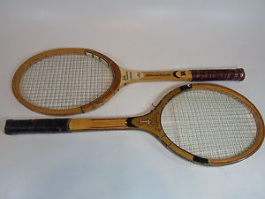 2 Wood Tennis Racket Racquet Vintage Wooden Troph John Newbombe Rawlings