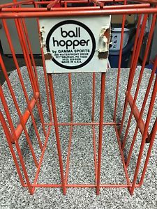 Vintage Orange Metal Tennis Ball Hopper Cage | Sports | Athletics | 1970s