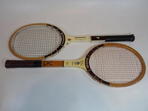 2 Wood Tennis Racket Racquet Vintage Wooden Spalding Seamless Panco Gonzales Ken