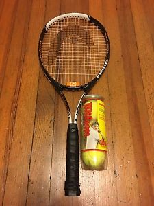 Head Tour Pro Titanium Tennis Racket 4 1/2-4 Grip Art# 232378 With Balls