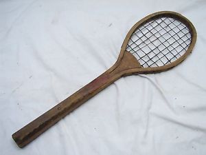 Early Small Tennis Racquet Badminton/Squash/Racquetball Wooden Salesman Sample