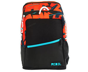 HEAD Tennis Backpack Rebel Backpack Black Orange Sports Gym Badminton NWT 283187